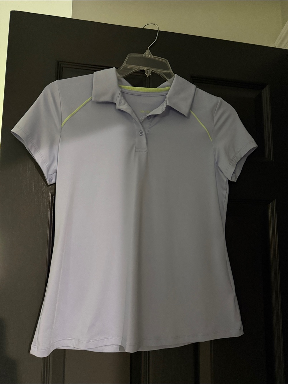tek gear Lavender Short-Sleeve Polo with Lime Trim